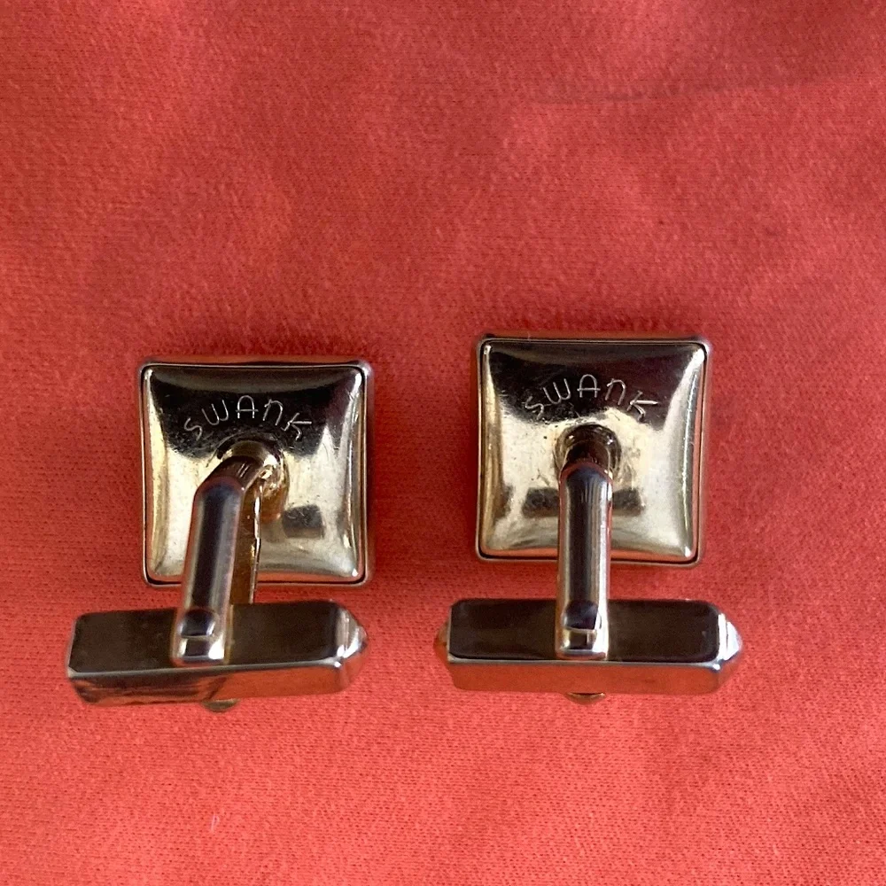 1954 Swank Gold & Red stone Cff-Links